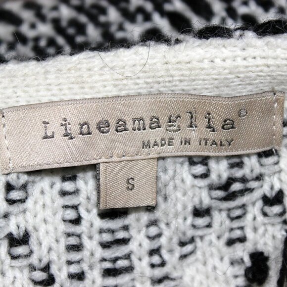 Lineamaglia Italian Wool Alpaca Blend Fringe Cardigan Small - Picture 10 of 10